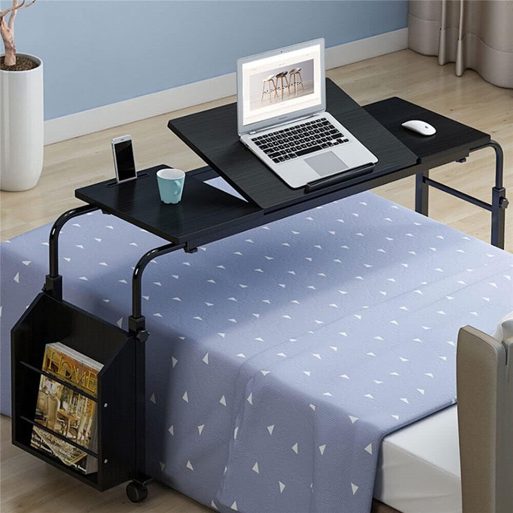 Adjustable Height Length Overbed Table with Wheels and Tilt Tabletop M435