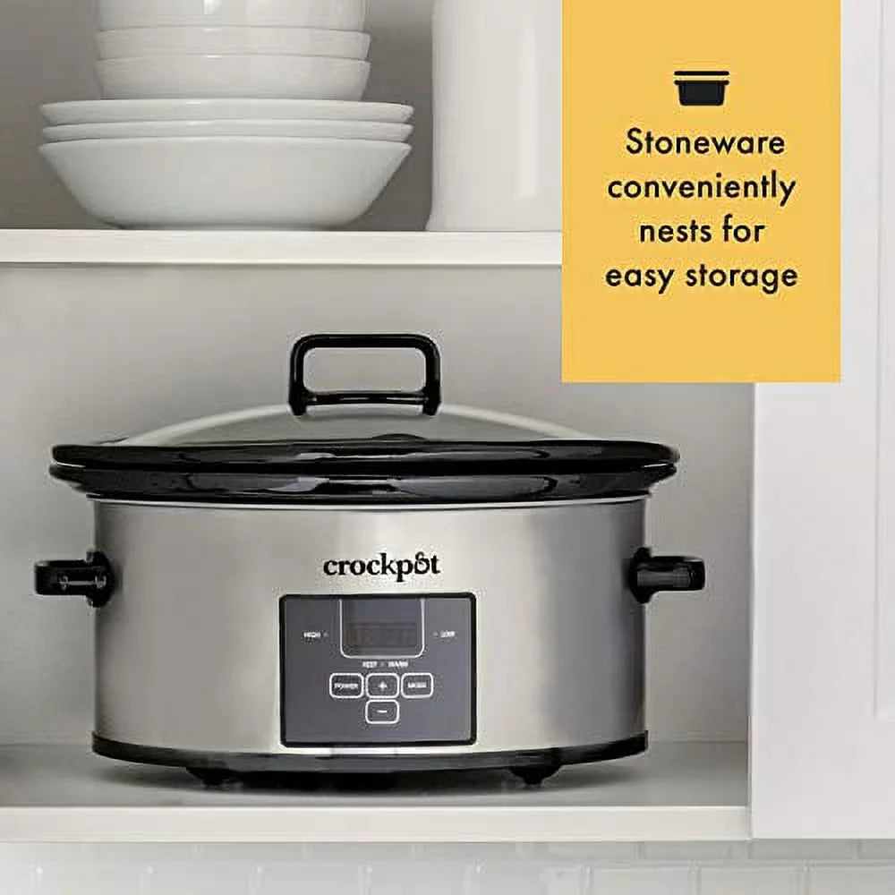 6-Quart Programmable Slow Cooker, Stainless Steel E9711