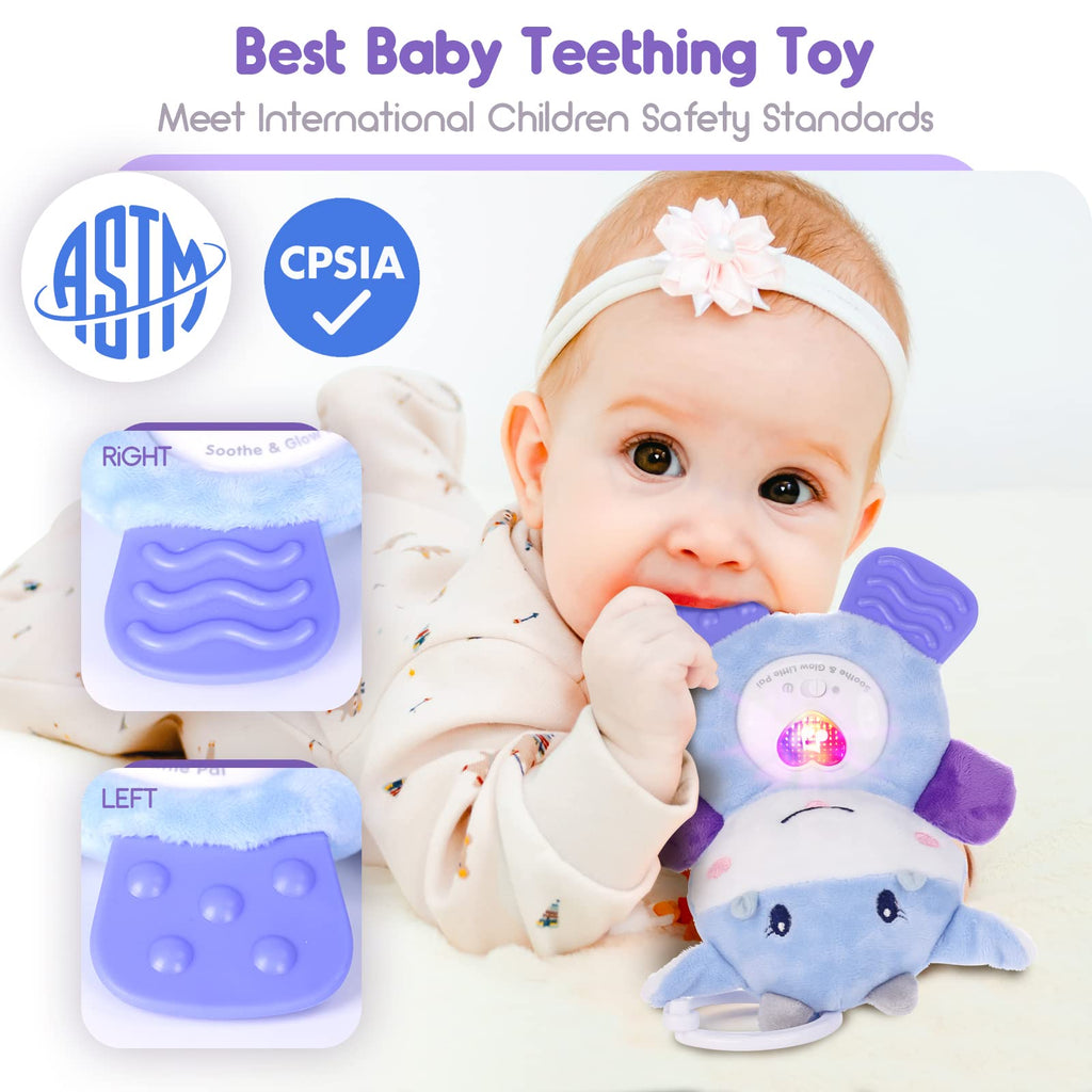BPA Free Washable Plush Baby Teething Toys with Soft Light and Hook for Crib X32615