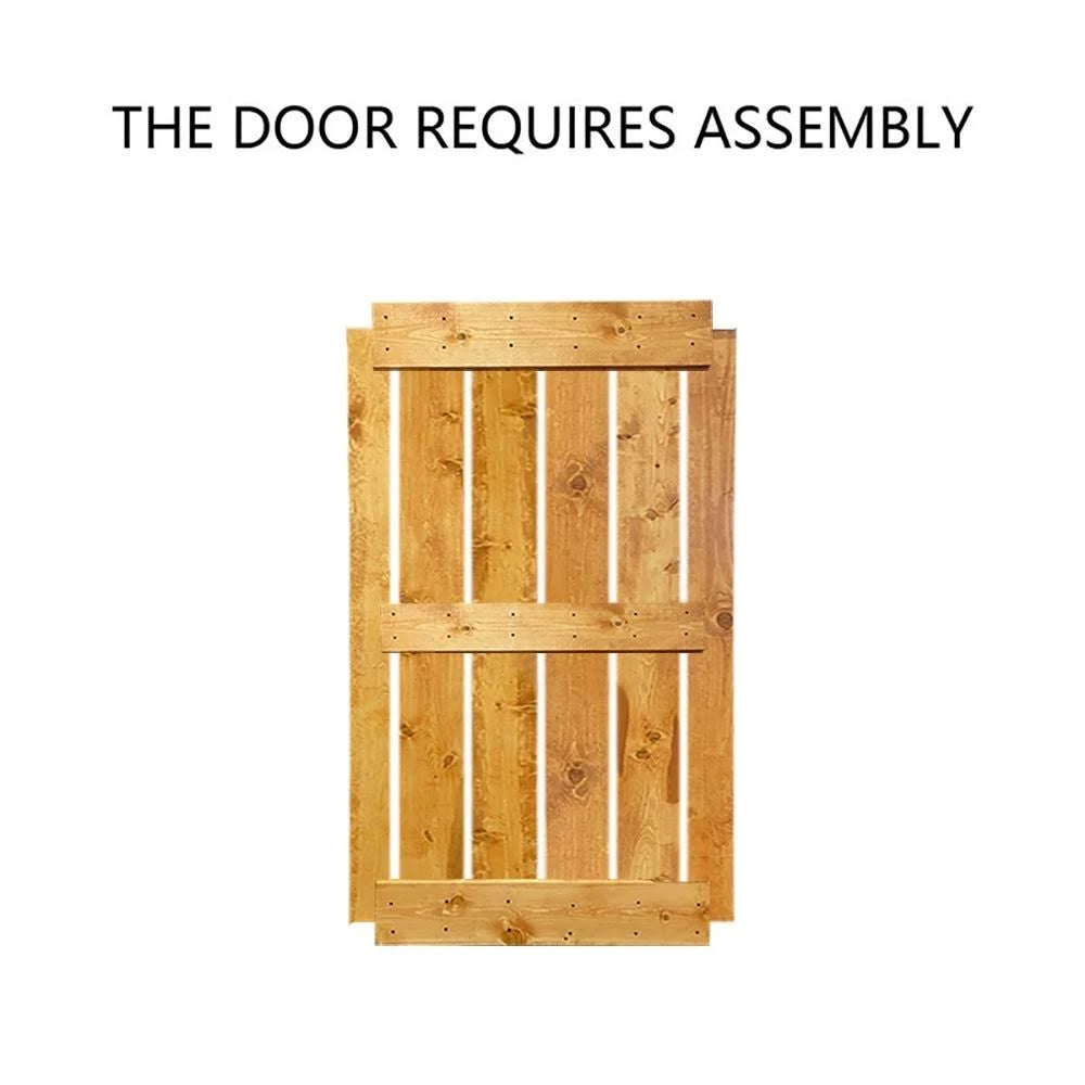 Stained Wooden Sliding Barn Door with Hardware Kit E6061