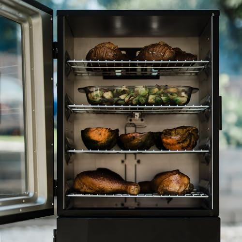 40-inch Propane Gas Vertical BBQ Smoker with Analog Temperature Control in Black D250789