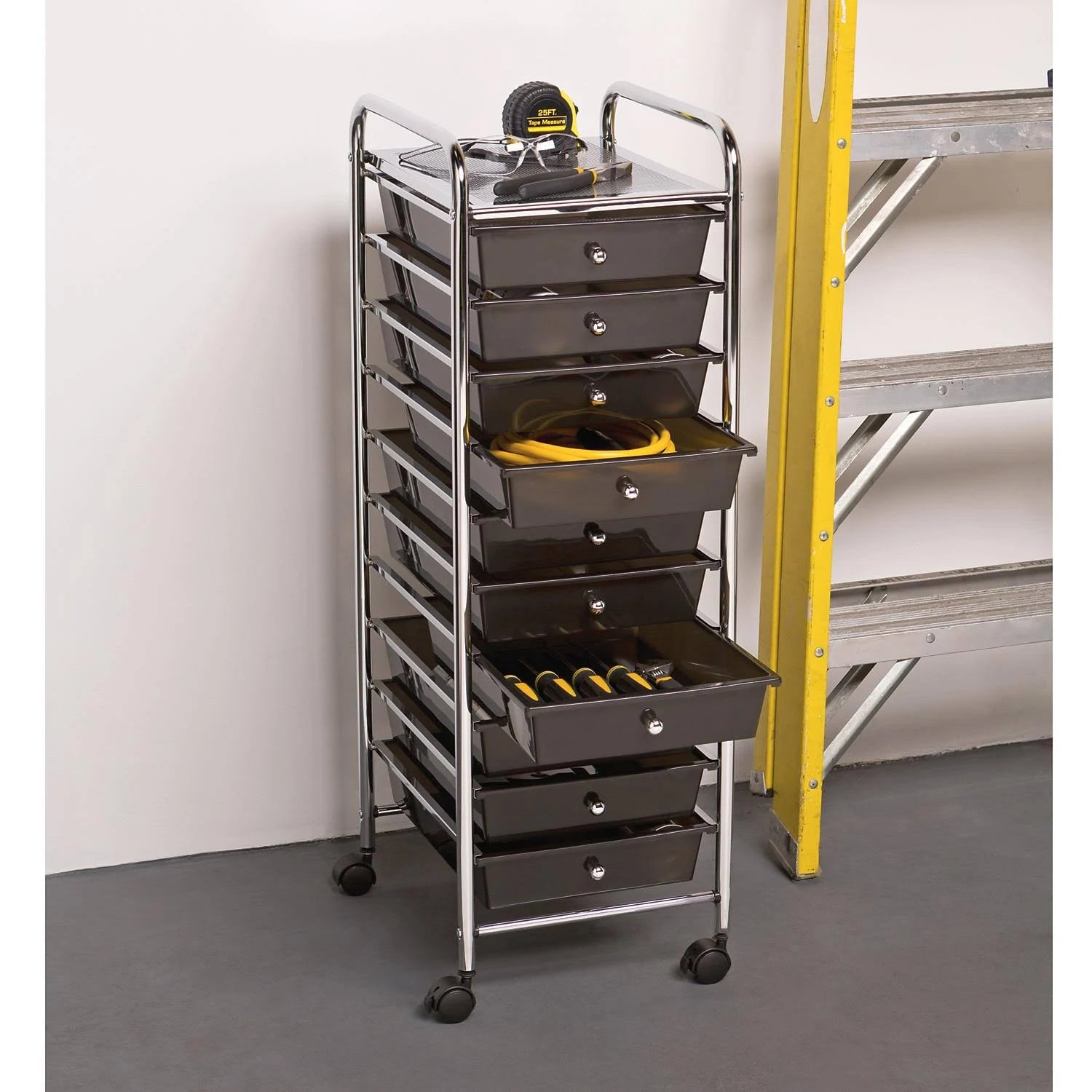 10 Drawer Cart - Black E350