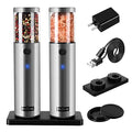 Electric Salt and Pepper Grinder Set, 2 Mills, Rechargeable, Stainless Steel E8555