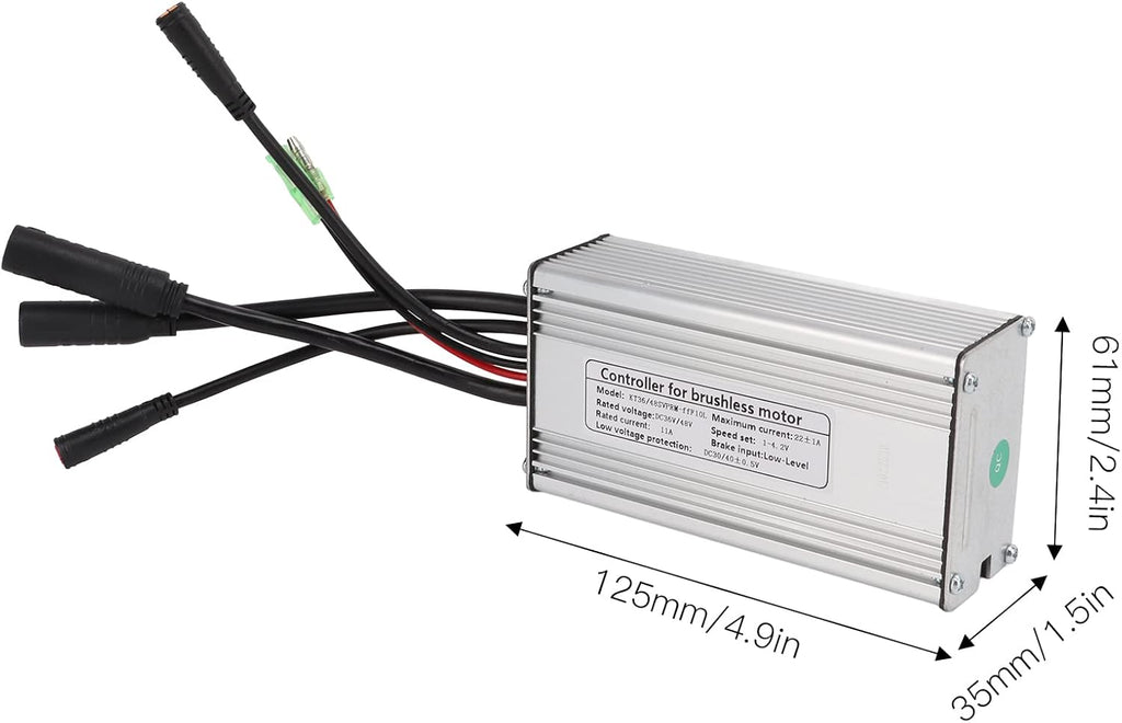 Motor Brushless Controller, 36V/48V 22A Waterproof Sine Wave Motor Controller for 500W Motor E-Bike D88119