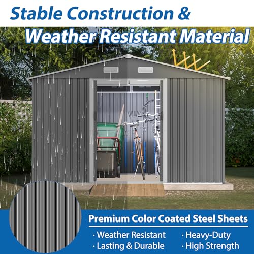 6x4 Ft Outdoor Storage Shed Black J338006