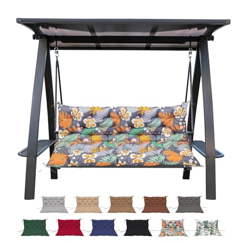 Light Coffee 47x40" Waterproof Bench Cushion with Ties A692