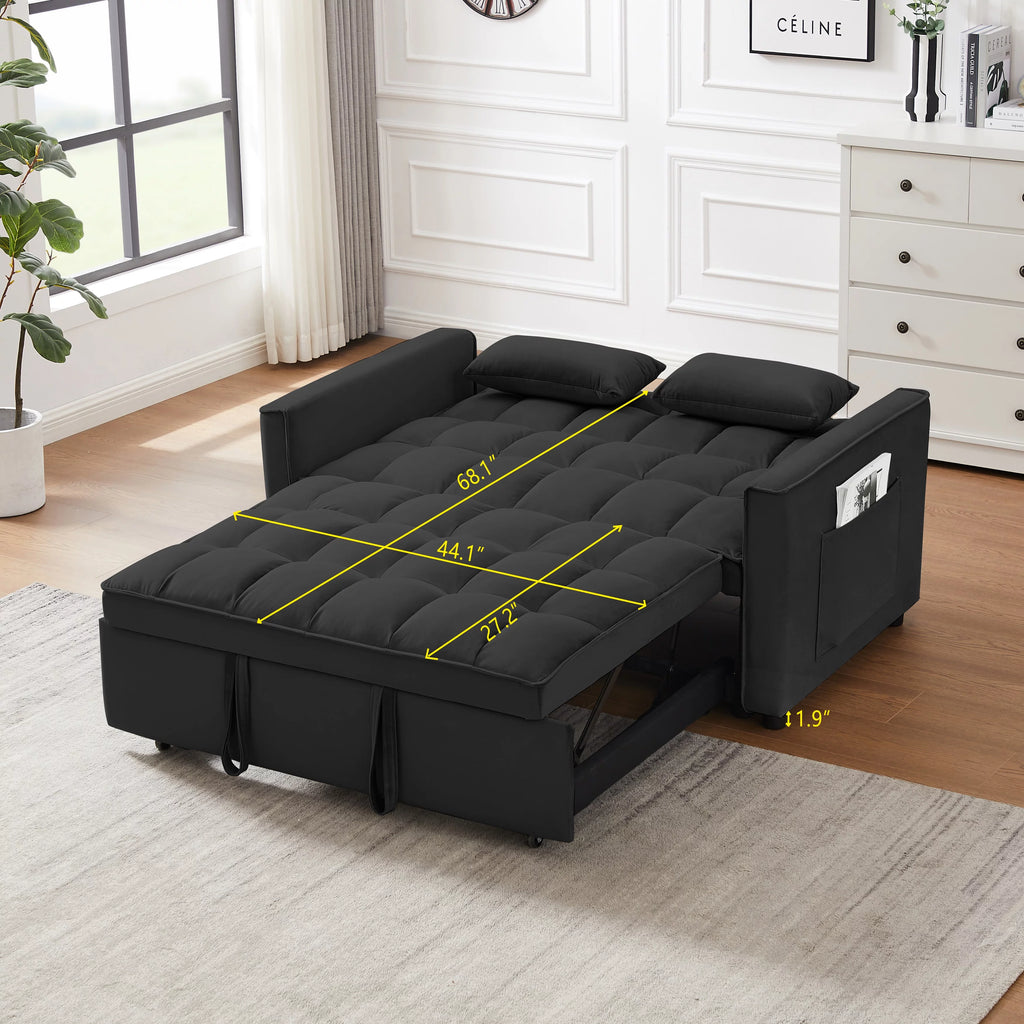 Modern Velvet Convertible Sofa Bed X64961