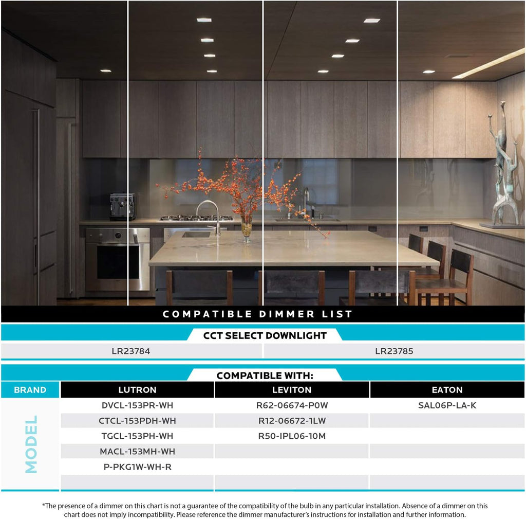 4 Inch Square Recessed LED Can Lights, 750 Lumens, Dimmable, Wet Rated, Baffle Trim, 6 Pack R3672