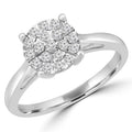 0.25 CTW Round Diamond Cluster Engagement Ring in 10K White Gold Q11572
