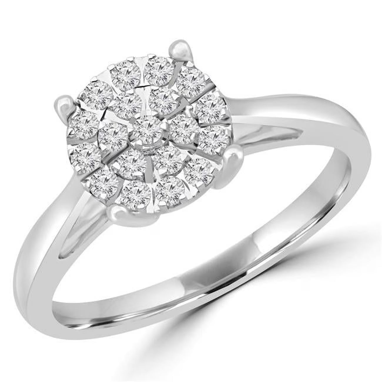 0.25 CTW Round Diamond Cluster Engagement Ring in 10K White Gold Q11572