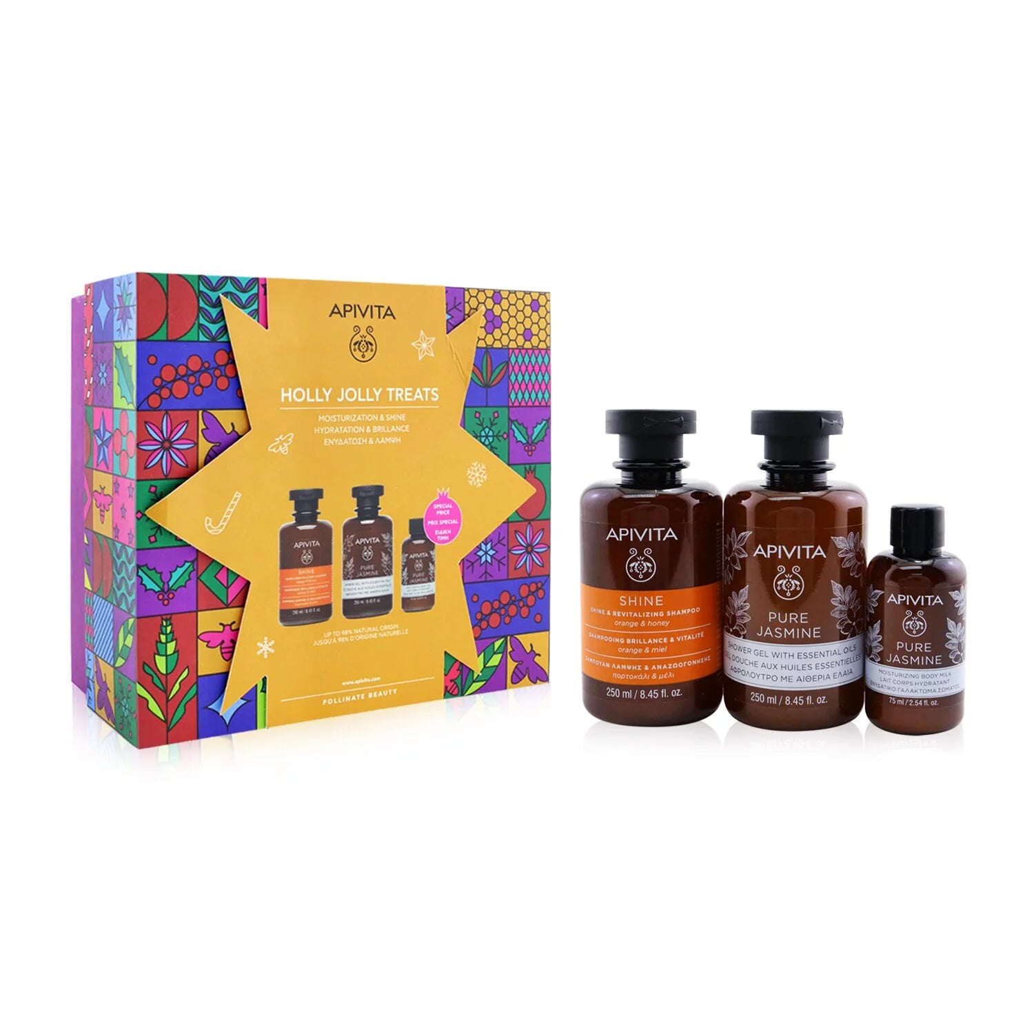Holly Jolly Treats Set: Shampoo 250ml + Shower Gel 250ml + Body Milk 75ml, 3pcs O163965