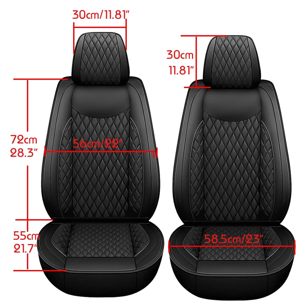 Black Waterproof Leather Full Set Car Seat Cover B9701