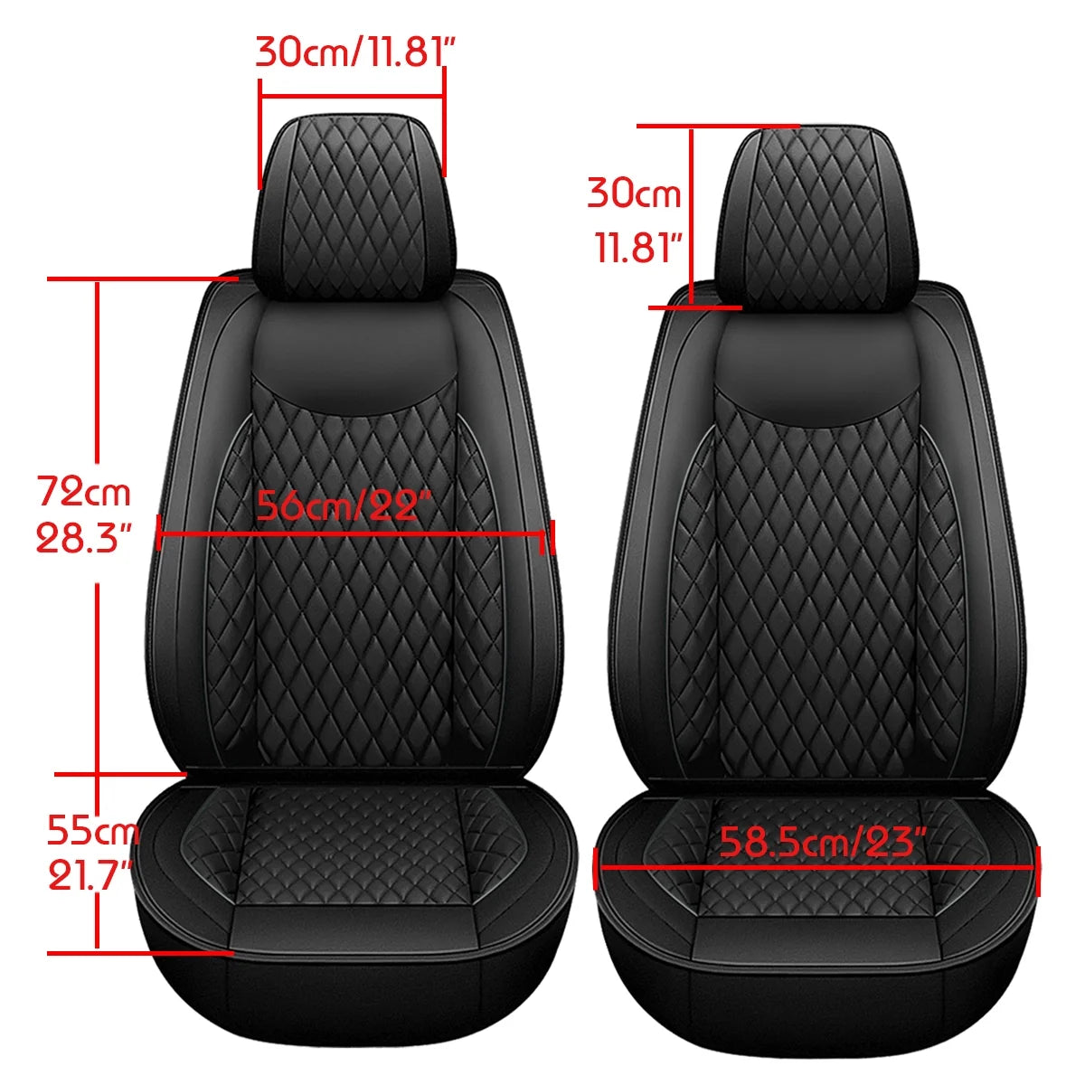 Black Waterproof Leather Full Set Car Seat Cover B9701