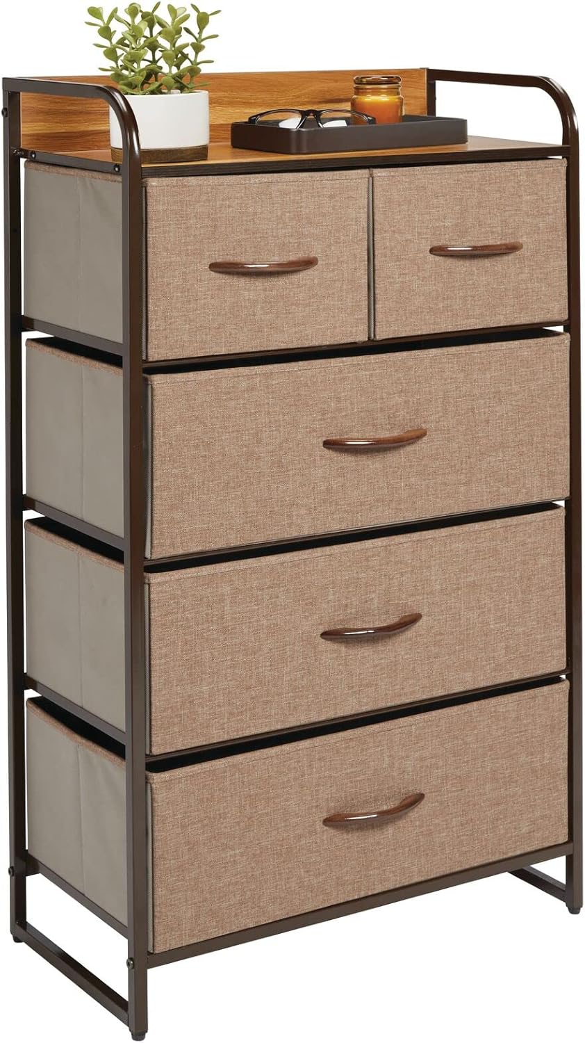 5 Removable Drawers Tall Dresser Storage Chest D3274