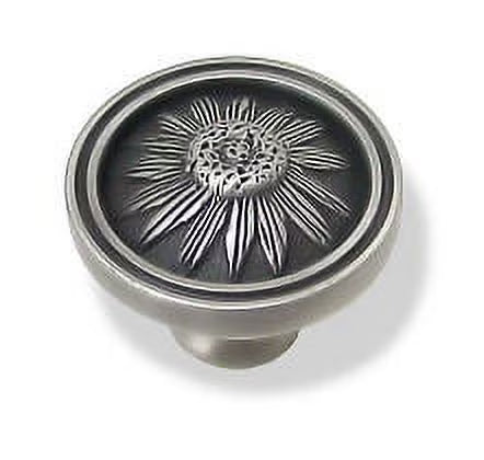 (5 Pack) Round Brushed Satin Pewter Knob 1-1/2" H541