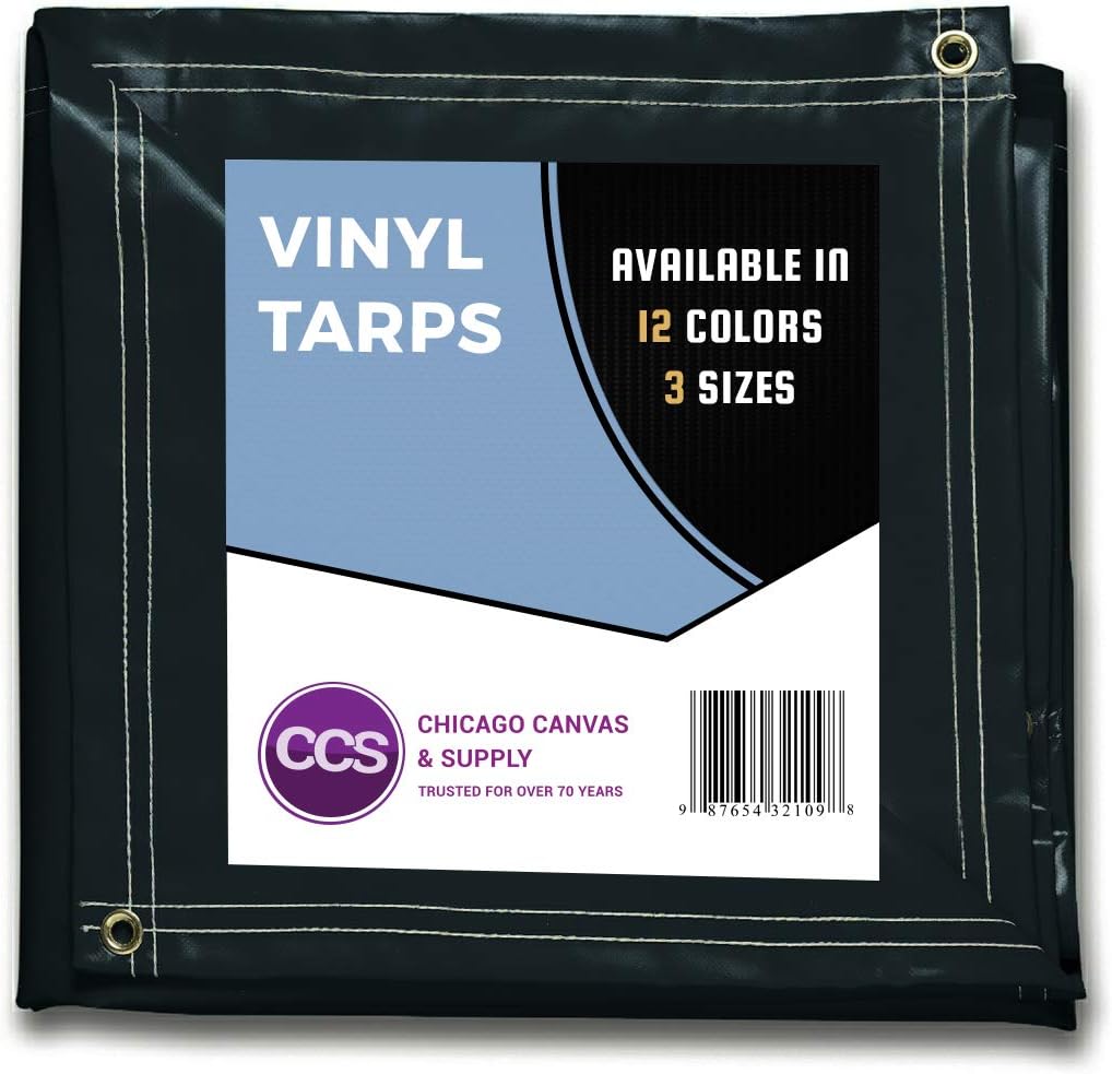 White 10 by 12 Feet Waterproof Vinyl Tarp with Rustproof Grommets E5950