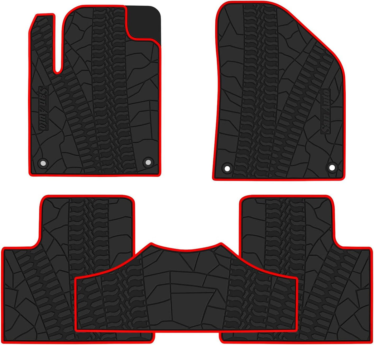 Cargo Liners Trunk Mats Full Black Rubber Pack of 2 B7076