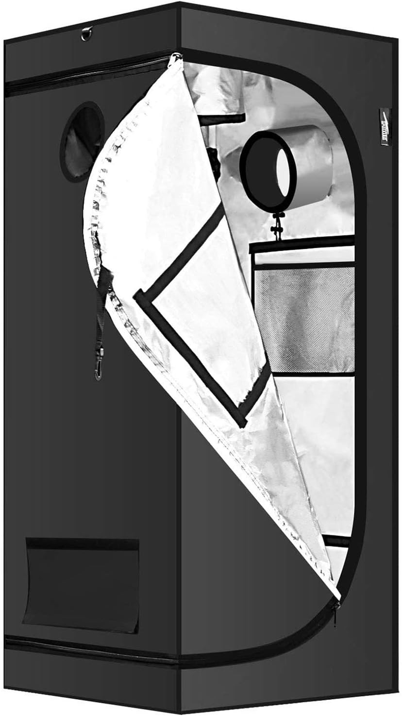 32" x 32" x 63" Grow Tent with Floor Tray, Black Pack of 2 J158