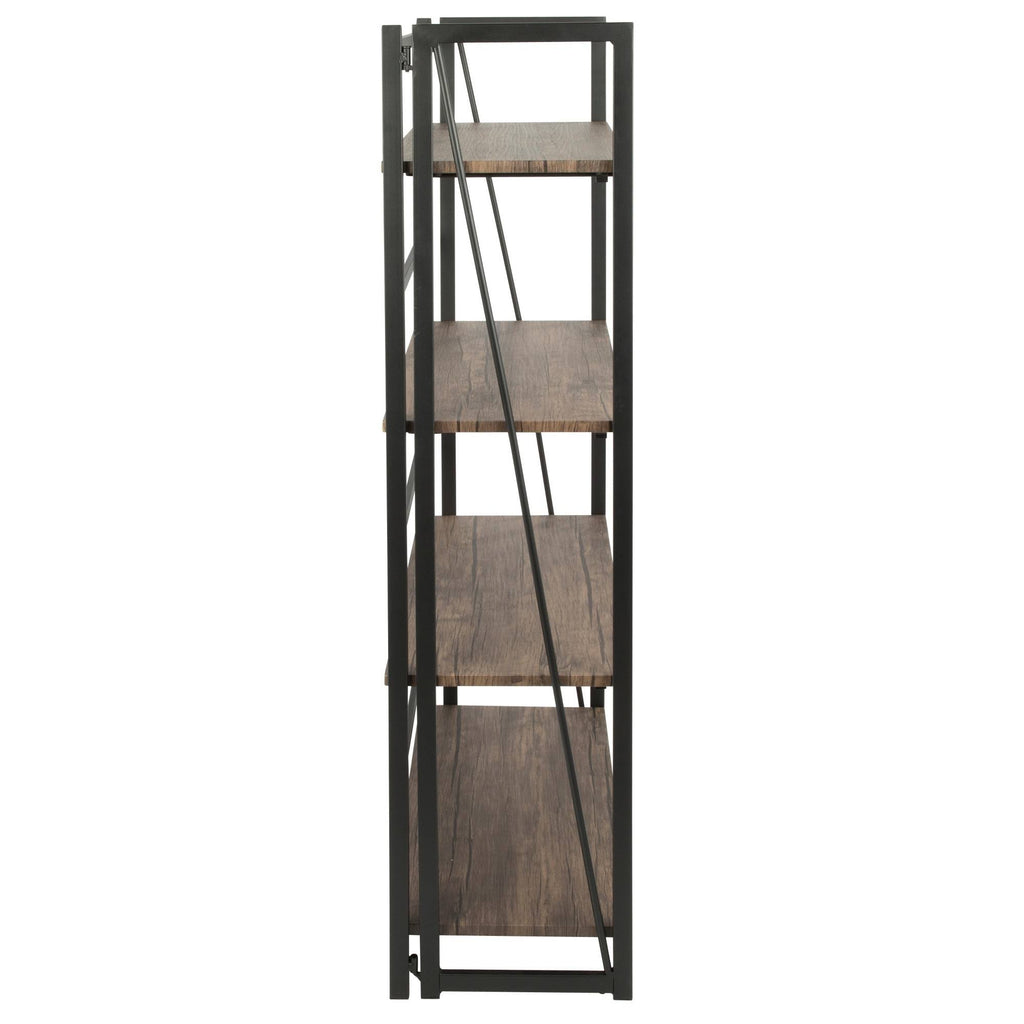 Black Metal and Wood Industrial Bookcase B321