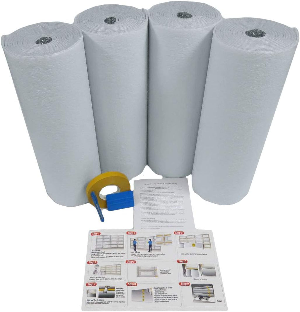 White Reflective Foam Core 2 Car Garage Door Insulation Kit 18FT x 8FT O6309