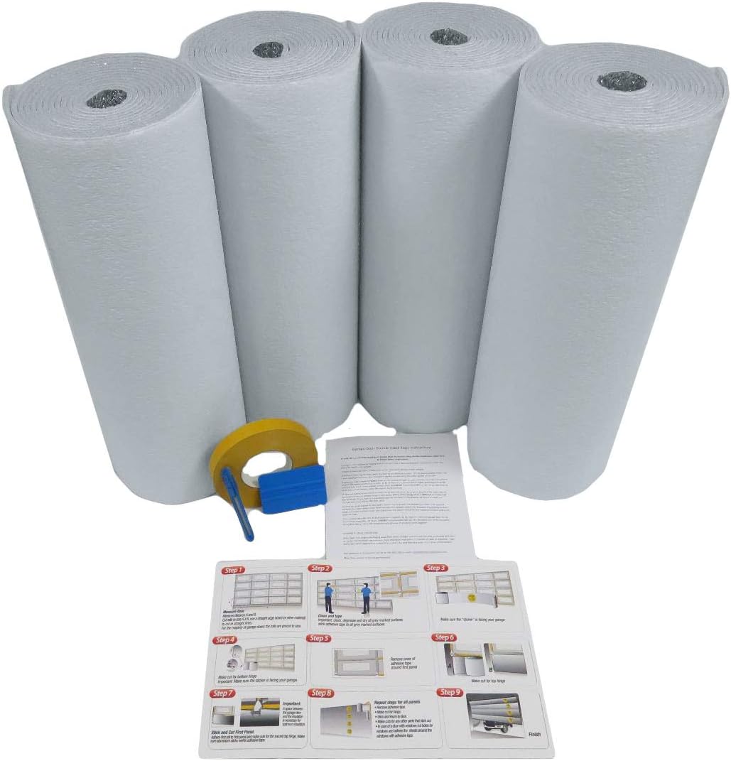 White Reflective Foam Core 2 Car Garage Door Insulation Kit 18FT x 8FT O6309