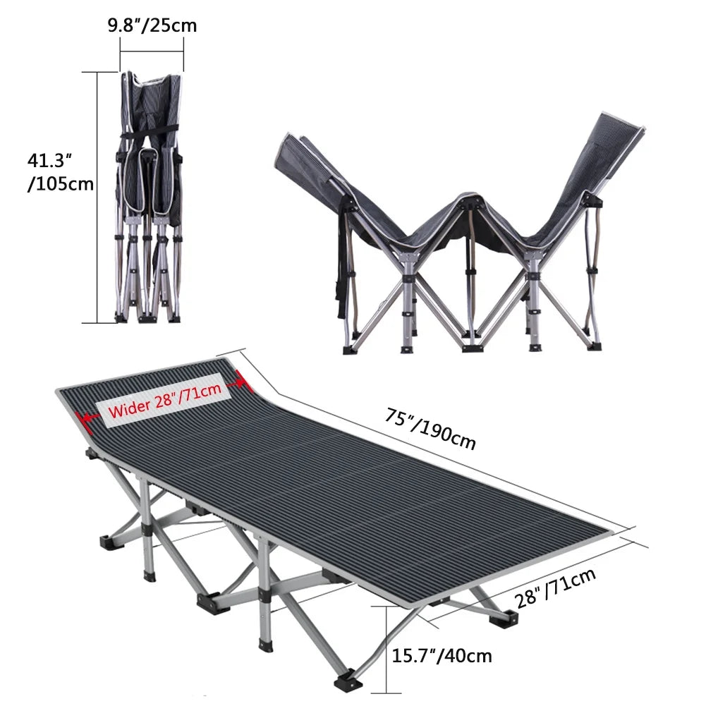 Heavy Duty Folding Cot with Mattress Pad and Carry Bag K65501