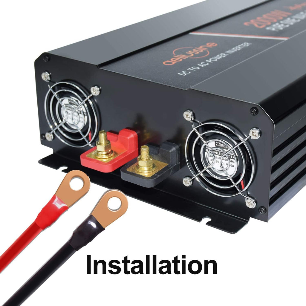 2000 Watt Pure Sine Wave Power Inverter 24V DC to AC 120V with LCD Display G839