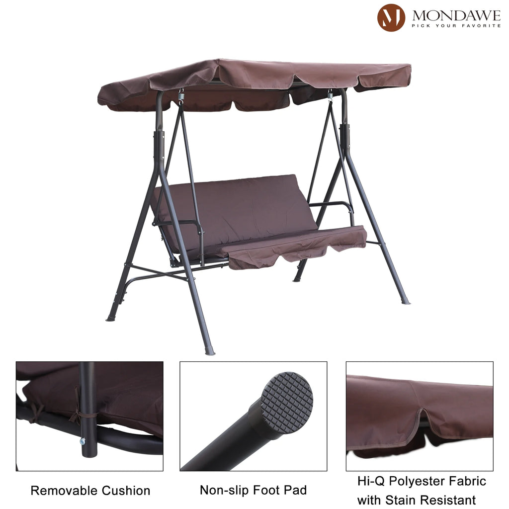 Freestanding Patio Swing Chair with Canopy O34888