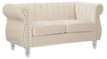 Ivory Velvet Loveseat A410