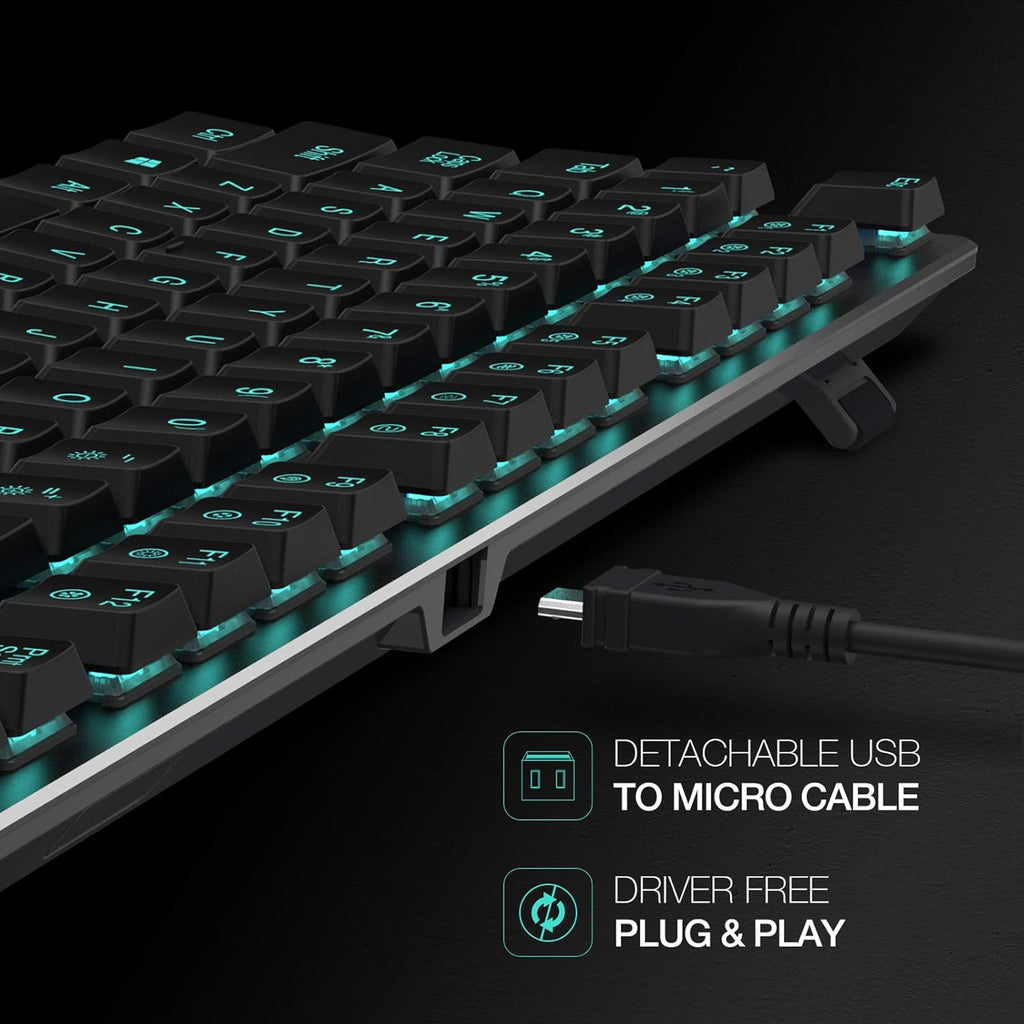 87 Keys Backlit Wired Mechanical Gaming Keyboard Y444