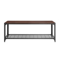 Urban Industrial Angle Iron Entry Bench Dark Walnut Z1896