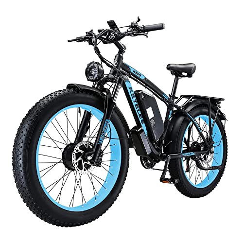2000W Dual Motor Electric Bike 26" Fat Tire 48V 23AH Removable Battery 35 MPH 21 Speed Hydraulic Disc Brake F636