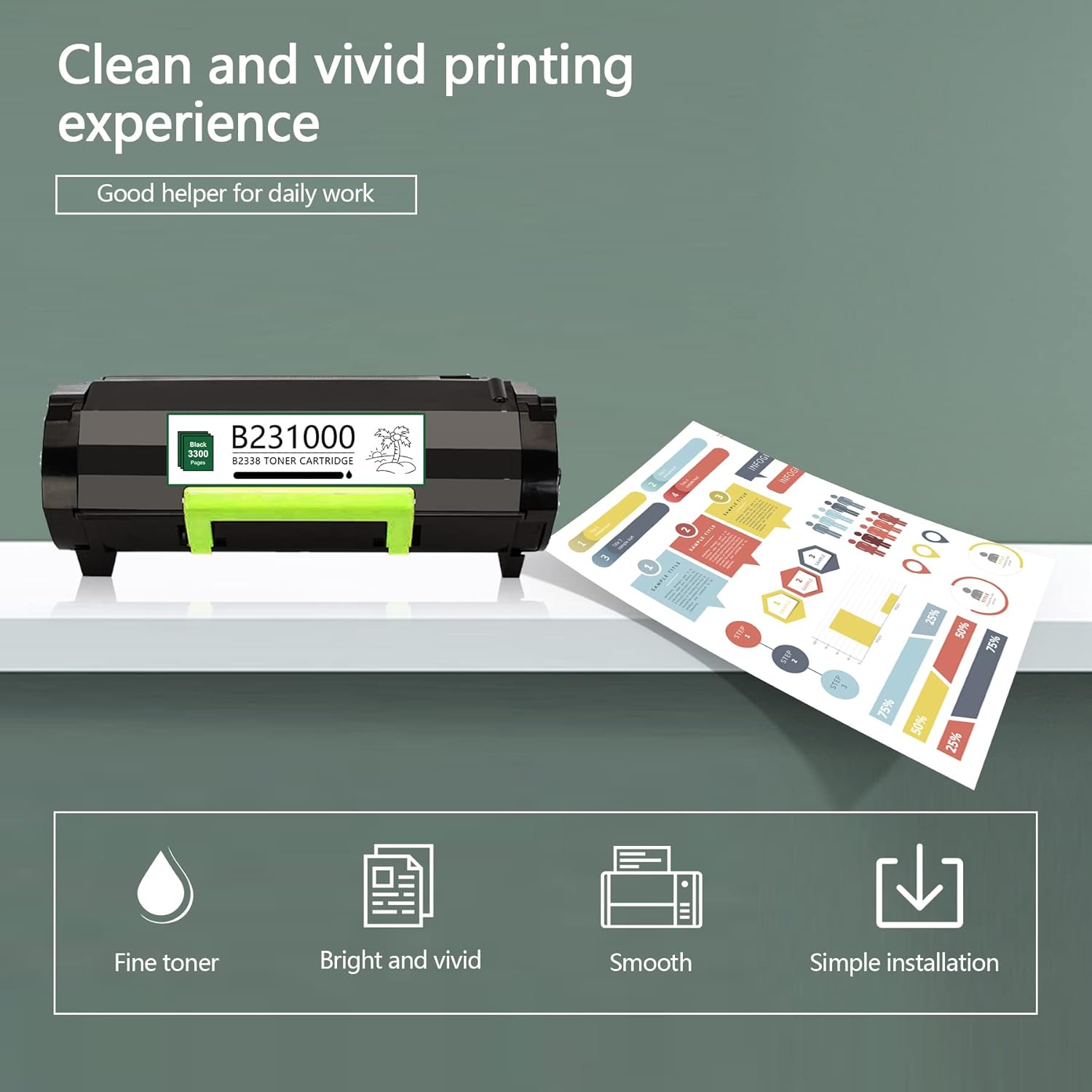 Black Remanufactured Toner Cartridge for Lexmark Printer Y382794