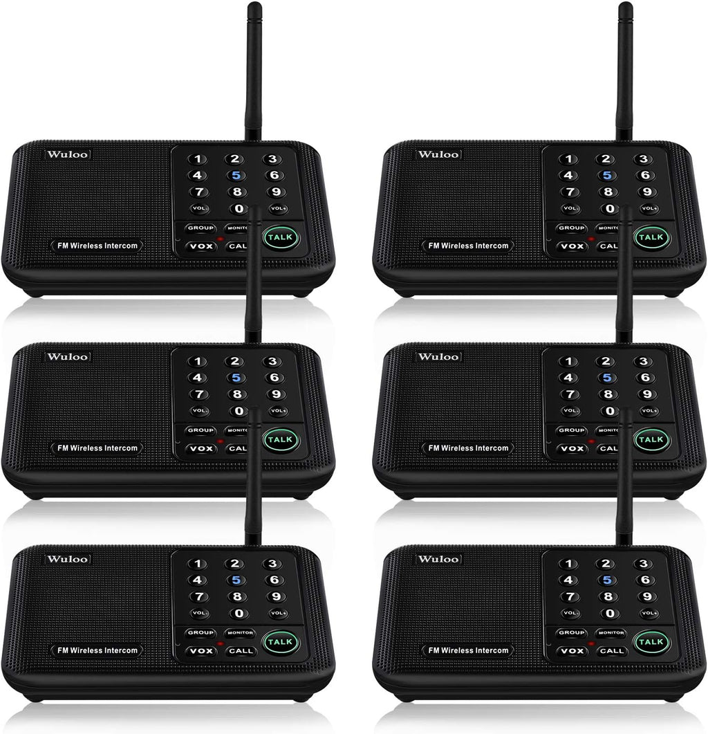 Wireless Intercom System 4 Packs Black 10 Channel 3 Code T472