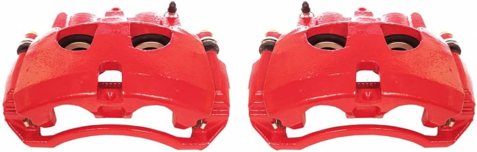 Red Front Brake Calipers with Brackets Pair M472793