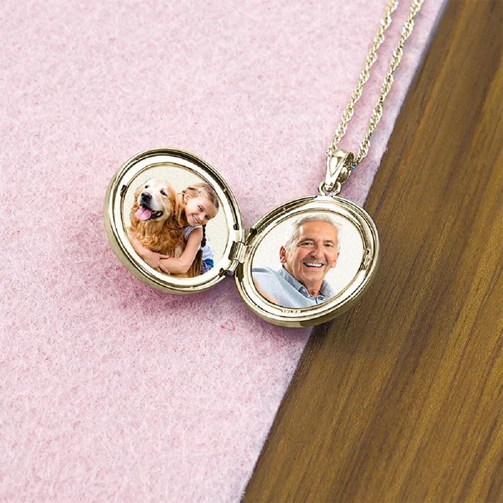 14K Yellow Gold Filled Round Locket Necklace P8281
