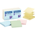 Self-Stick Pop-Up Notes, 3 X 3, Assorted Pastel, 100-Sheet, 12/pack W380