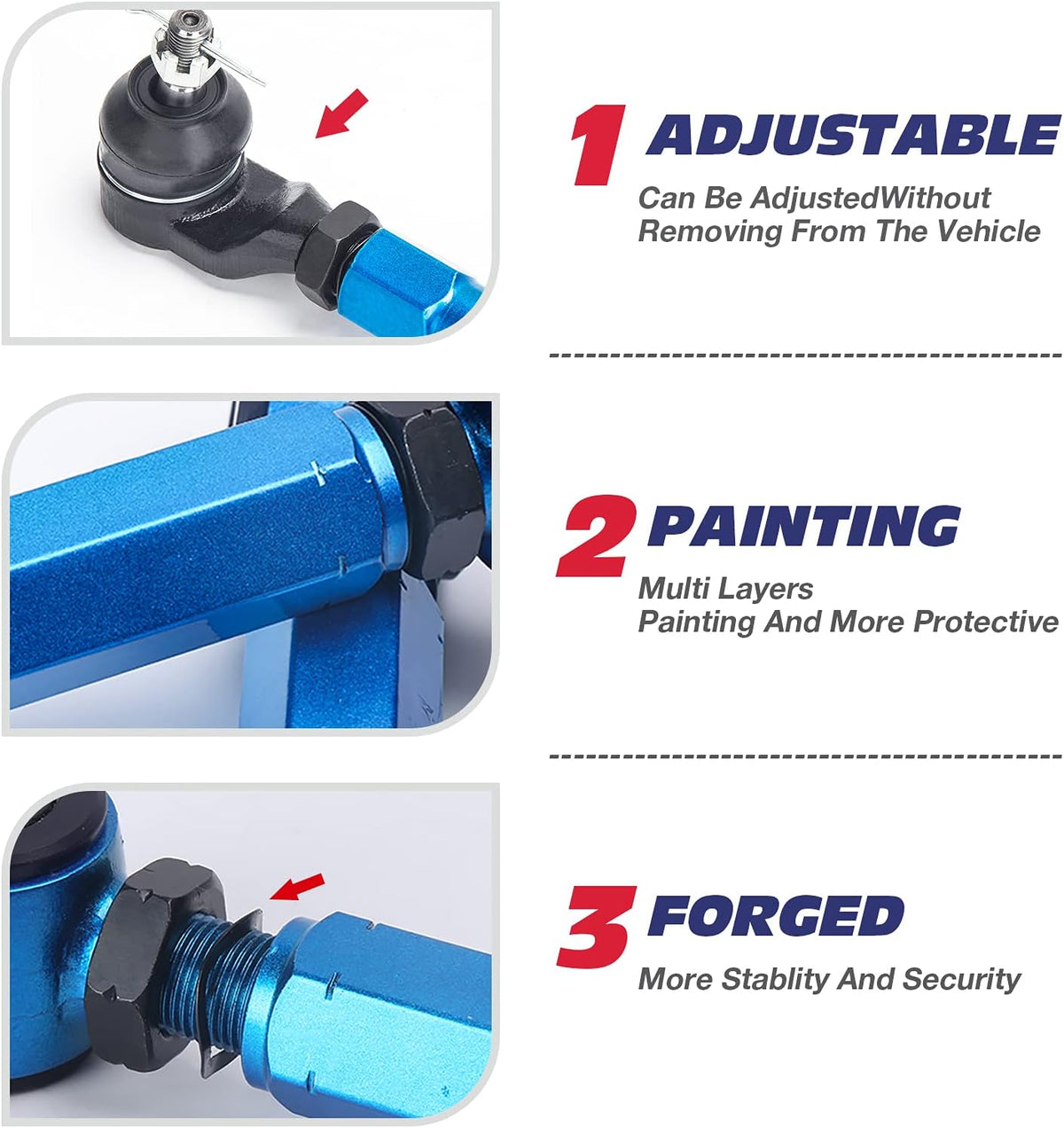 Camber Arm Rear Suspension Kit, Adjustable Alignment -2° to +4°, Pack of 2 B494