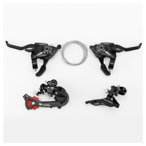 3x7 Speed Mountain Bike Gear Shift Brake Lever Set with Digital Gear Dial & Brake Cable A398558
