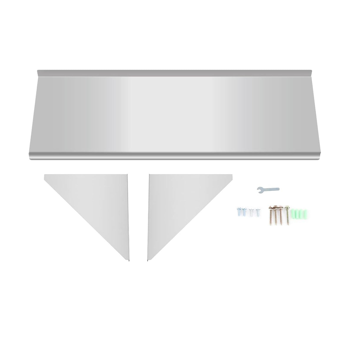 Stainless Steel Wall Mount Shelf 12 x 24 Inch, 250 lb Load Capacity, Pack of 2 Z360