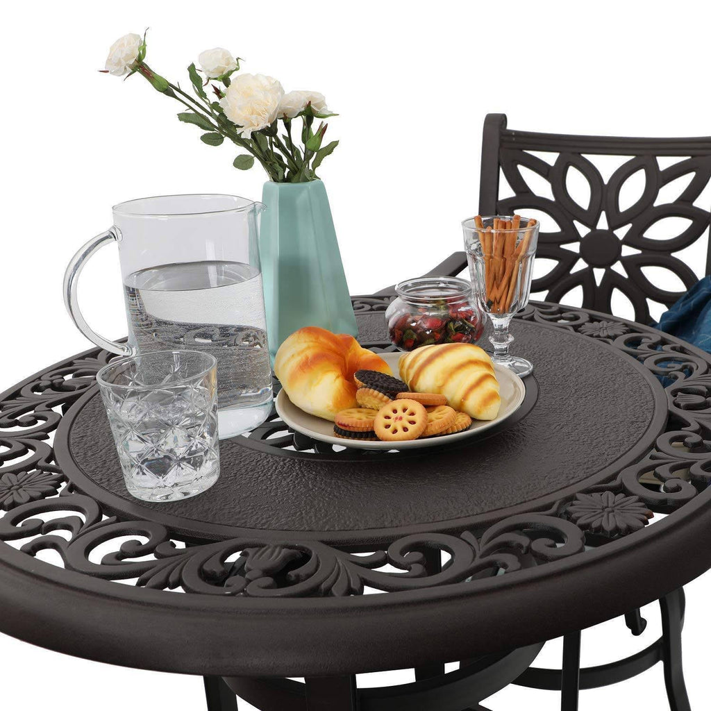 Cast Aluminum Pub Height Outdoor Swivel Bar Bistro Set 1 Table C350807