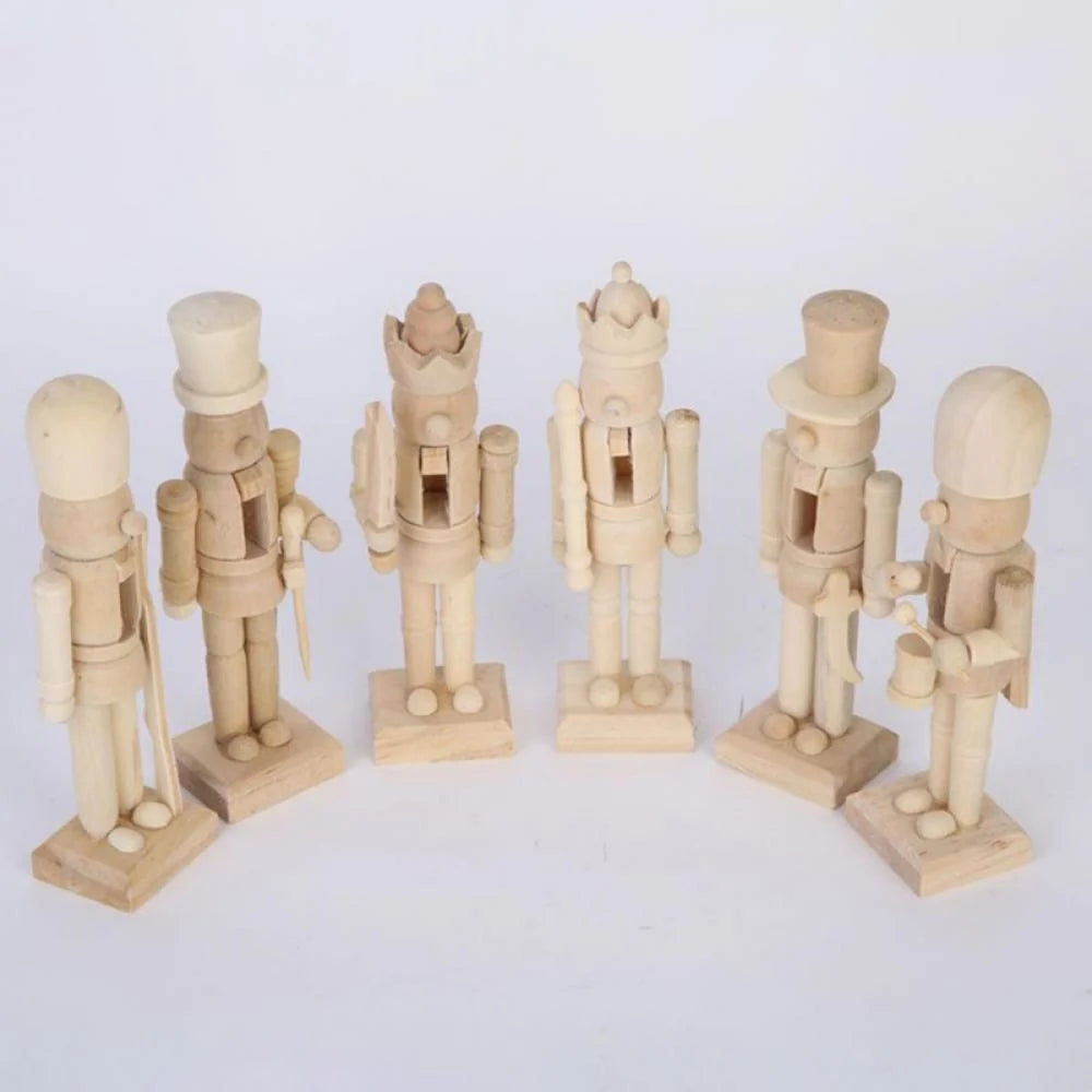 Unfinished Wood Nutcracker Ornaments 6 Pcs W618418