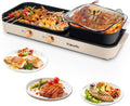 2 in 1 Electric Hot Pot with Grill, Non-Stick Removable Plate H48096