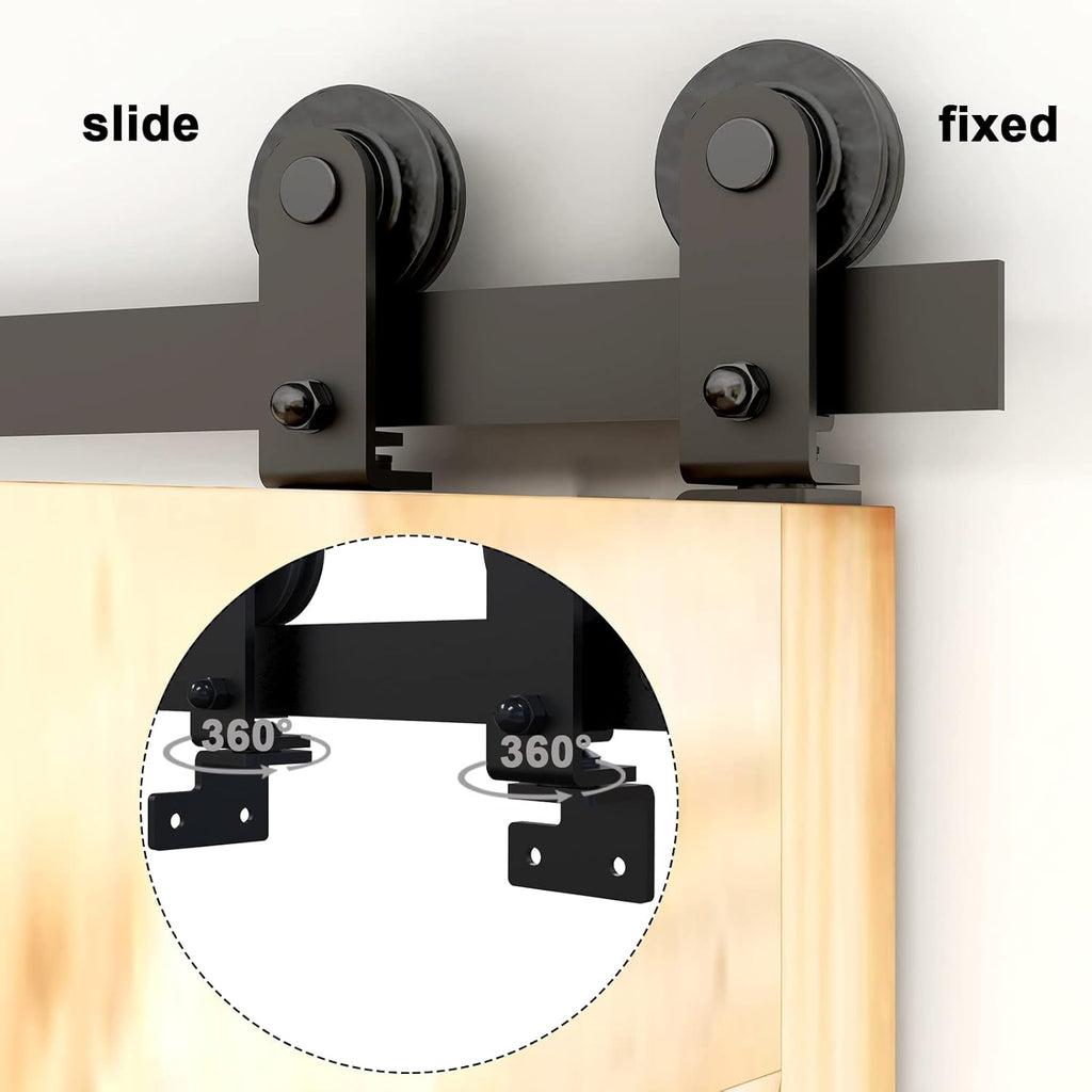 3.5FT/42'' Bi-Folding Sliding Barn Door Hardware Kit Heavy Duty X53644