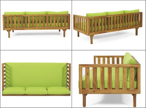 Grey Acacia Wood 3 Seater Daybed with Cushions Z687525