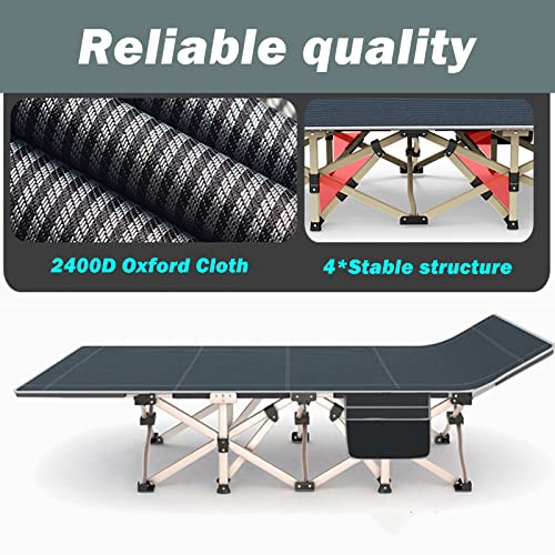 Oversize 31.5in Width Folding Camping Cot with Pad and Carry Bag S7263