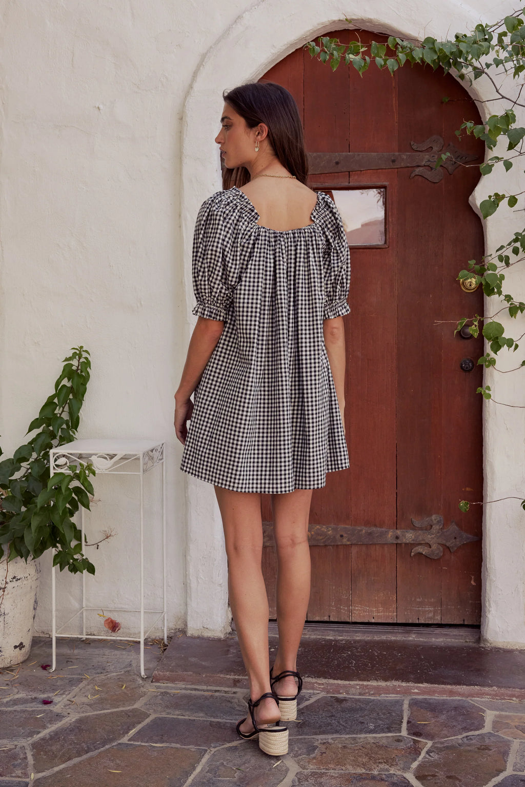 Black Gingham Mini Dress S660