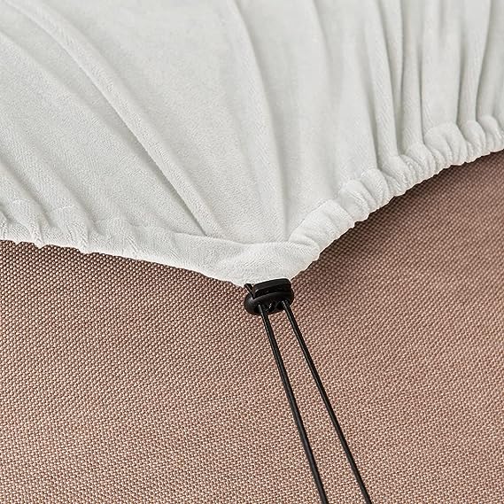 White 2 Seat Stretch Sofa Slipcover with Backrest and Cushion Covers T321