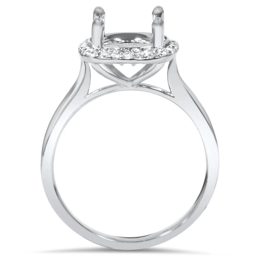 14K White Gold Diamond Engagement Ring Setting T34047