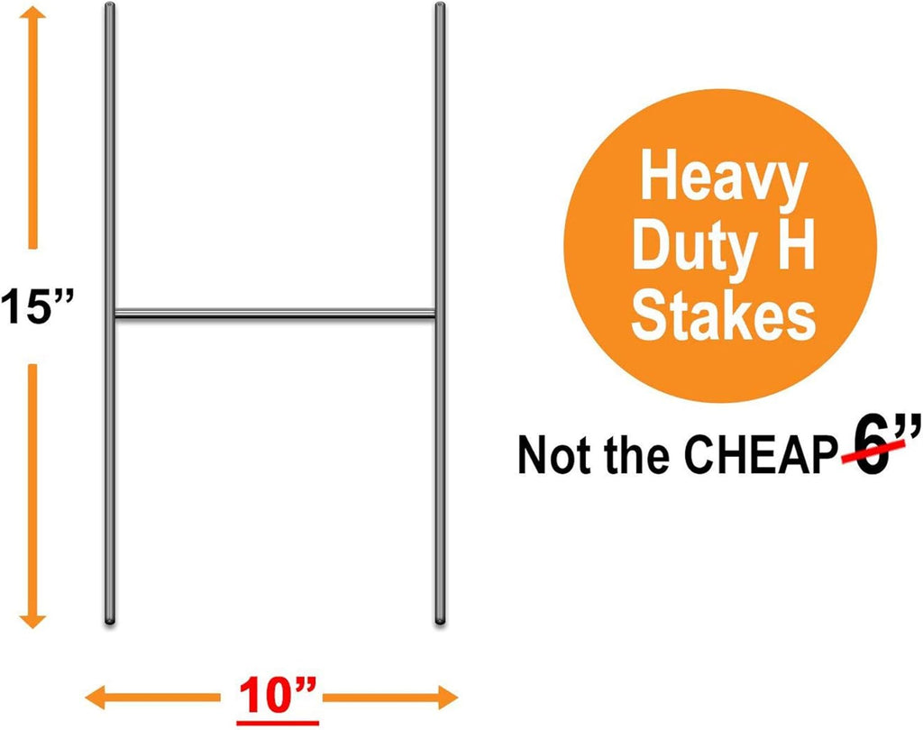 Custom Yard Signs 18"x12" Single Sided, Metal Stakes Included B2114